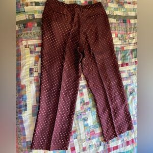 Dries Van Noten wine red and gold shiny pants size 42